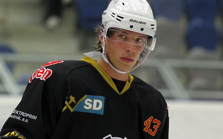 Jediným včerejším střelcem Pirátů byl Antonín Dušek. Foto: Jan Pidrman / Piráti Chomutov dušek210