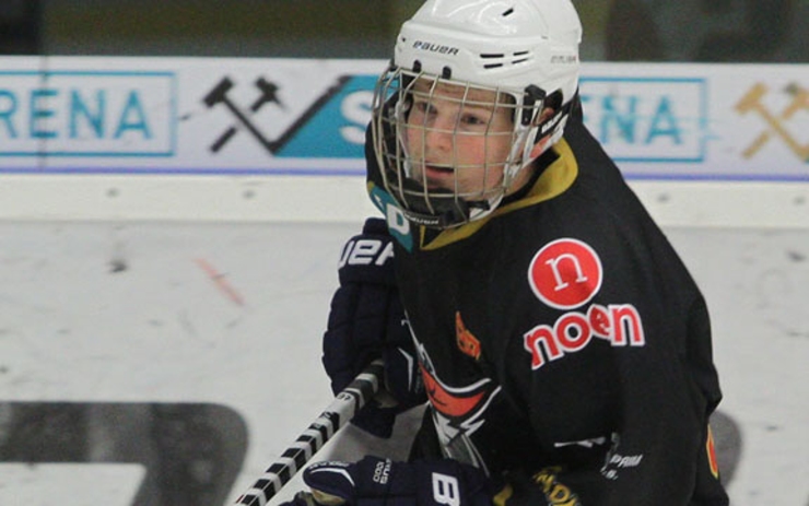 Jeden gól byl Davidovi připsán, další odepsán. Foto: Jan Pidrman / Piráti Chomutov kaše1610