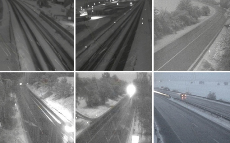 Záběry z kamer u silnic ze středečních časných hodin. Záběry z kamer u silnic ze středečních časných hodin.