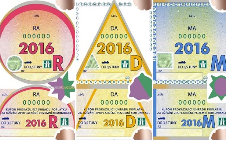 Originály dálničních známek Originály dálničních známek