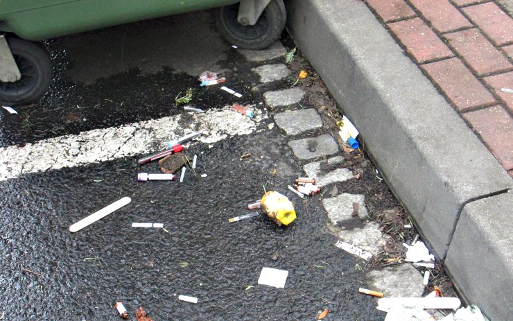 Nepořádek u kontejneru. Foto: Měp Chomutov Nepořádek u kontejneru. Foto: Měp Chomutov