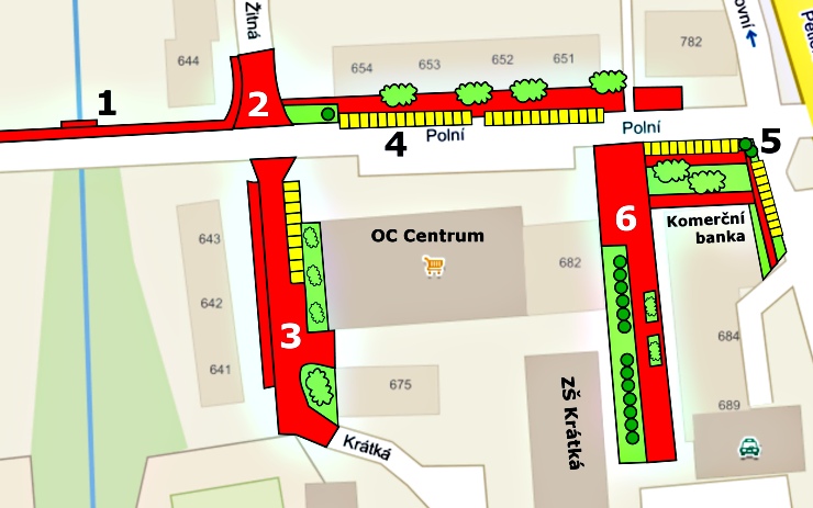 Orientační znázornění úprav letošní fáze regenerace tzv. nového sídliště. Technické výkresy jsou k dispozici na stránkách města    