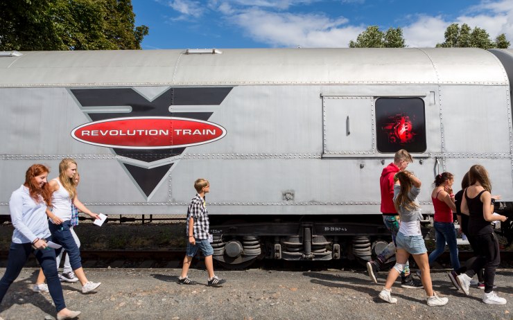 Protidrogový vlak. Foto: Revolution train
