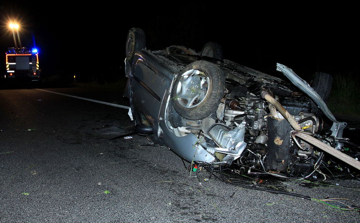 Dopravní nehoda na 65. kilometru dálnice D7. Foto: Michal Hrdlička / HZS Ústeckého kraje