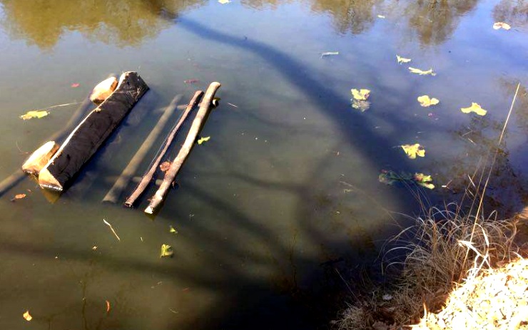 Vandalství na Červeném Hrádku. Parta výrostků hodila lavičky z ostrůvku do rybníka