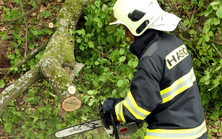 Včerejší bouřka páchala škody, hasiči v kraji vyjížděli k několika popadaným stromům