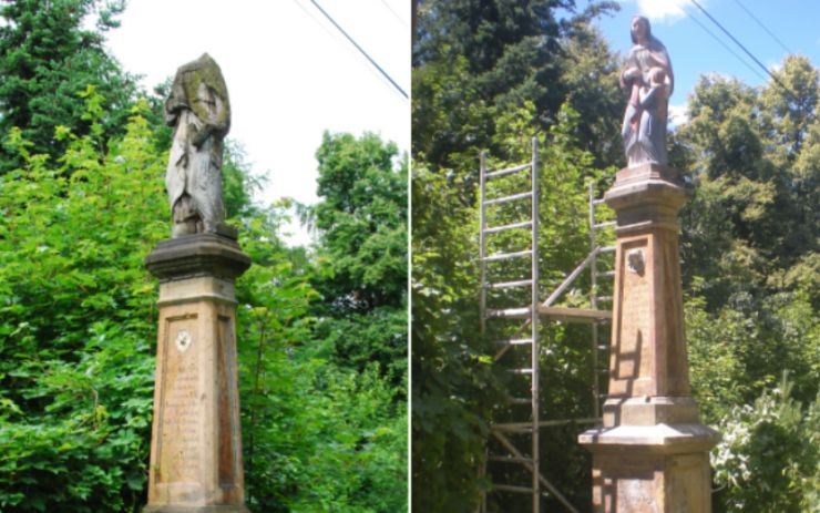 Svatá Anna i Panna Marie mají po zákroku restaurátora opět hlavy