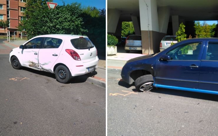 FOTO OD VÁS: Takhle skončila policejní honička v ulicích Chomutova. Nepoučitelný hazardér naboural pět aut