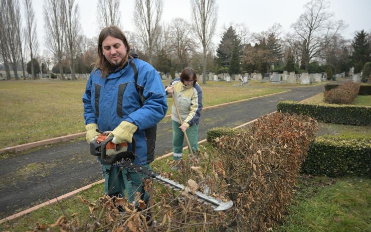 Starost o hřbitovy v Chomutově představuje i stříhaní 3,5 kilometru živých plotů