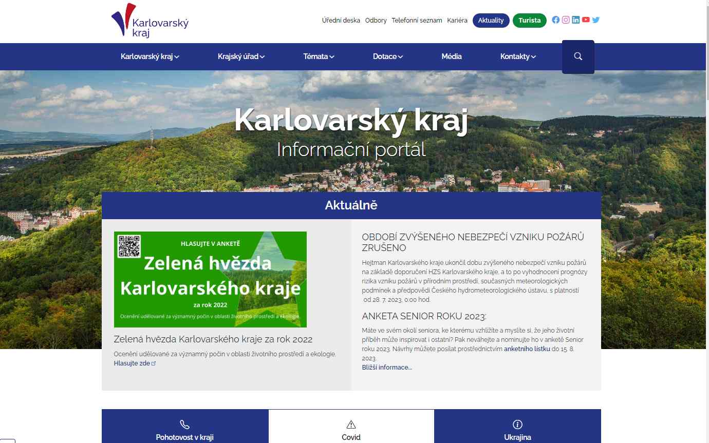 Prohlédněte si nový web Karlovarského kraje, spuštěn byl právě dnes