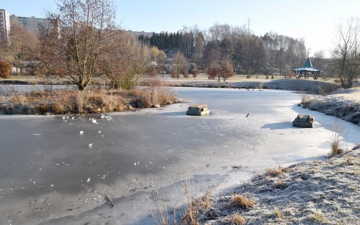 Záchranná akce na zamrzlém rybníku: Pod chlapcem (10 let) začal praskat led. Hasič, který mu šel na pomoc, se probořil