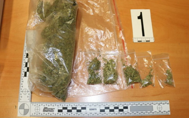 Policisté kontrolovali v Karlových Varech muže, z tašky přes rameno se mu linul silný zápach marihuany