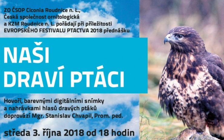 V sále knihovny se uskuteční přednáška o dravých ptácích v České republice