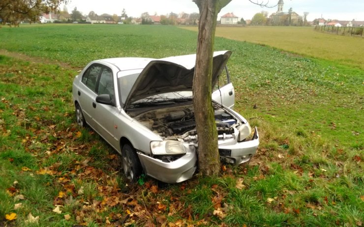 U Krabčic narazilo auto do stromu, řidička skončila v péči záchranářů