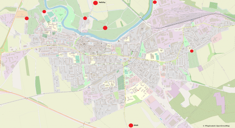 Bio odpad mapa umístění kontejnerů