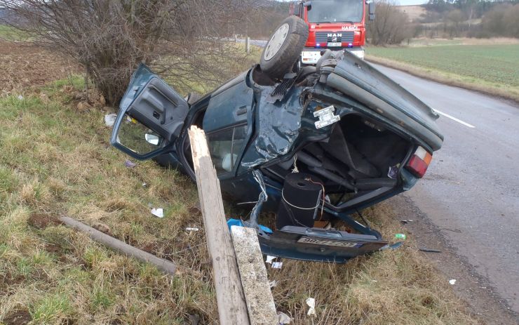 Nehoda u Očihova. Foto: HZS Podbořany