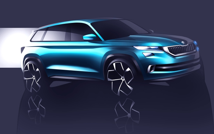 Designová studie SUV ŠKODA VisionS bude mít premiéru v Ženevě. Zdroj: ŠKODA AUTO 
