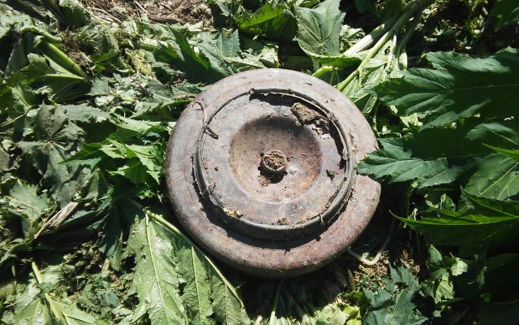 Cvičná protitanková mina. Ilustrační foto: Policie ČR