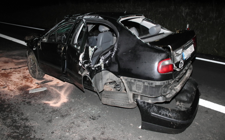 Zničené vozidlo po nehodě. Foto: Policie ČR