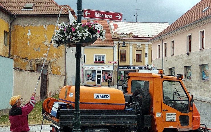 Město zkrášlují stovky petúnií, musí se zalévat několikrát za týden