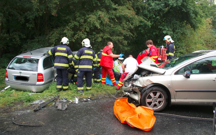 Havárie na Žatecku. Mladík kvůli vybržďování strhnul volant do protisměru