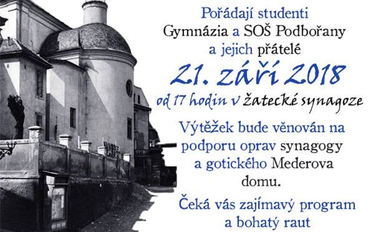 Charitativní koncert v synagoze podpoří opravu významných památek