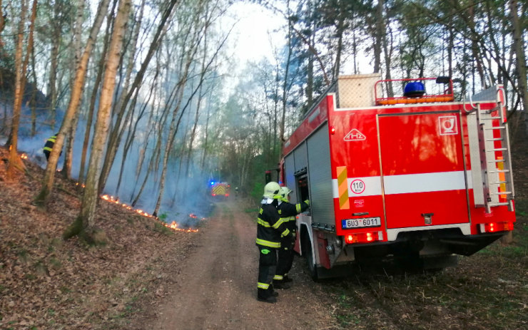 VIDEO: U Břvan hořel les. Požár zasáhl plochu o rozloze fotbalového hřiště
