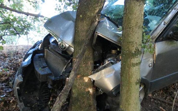 AKTUÁLNĚ: Řidička u Blšan narazila do stromu, museli ji vyprošťovat! Kousek dál boural autobus