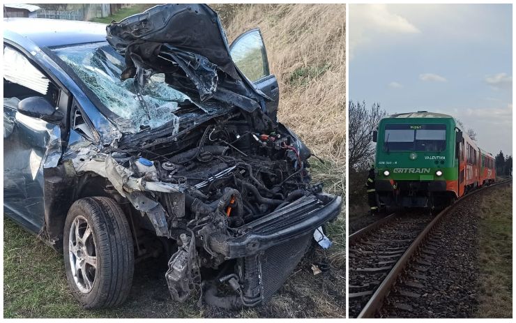 AKTUÁLNĚ: Rychlík do Mostu rozdrtil na železničním přejezdu osobní auto