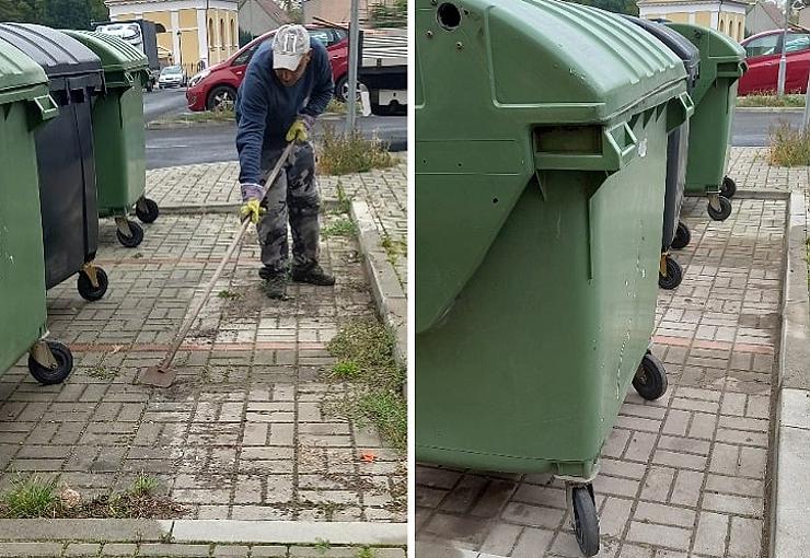 PŘED A PO: To je rozdíl! V Jirkově se opět pustili do úklidu kolem popelnic