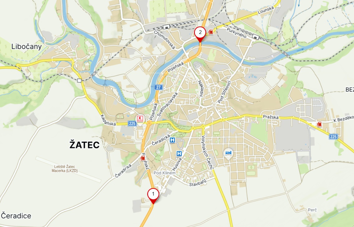 mapa Plzeňská