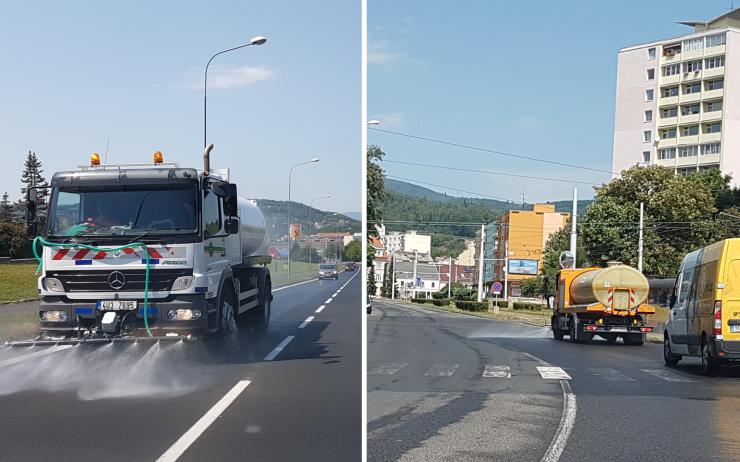 Boj s vedrem a prachem: Na ulice padají desítky tisíc litrů vody z kropicích vozů