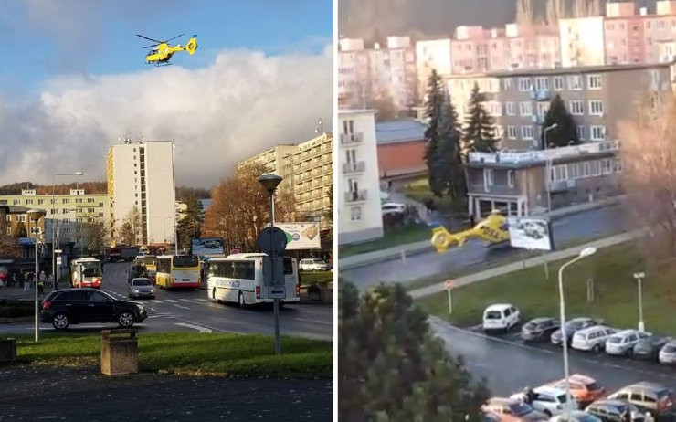 AKTUÁLNĚ: Auto se v Litvínově střetlo s chlapcem, museli volat na pomoc záchranářský vrtulník