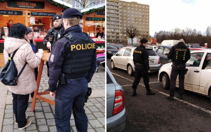 Na trzích, parkovištích i jinde v ulicích na Mostecku je nyní více policistů 