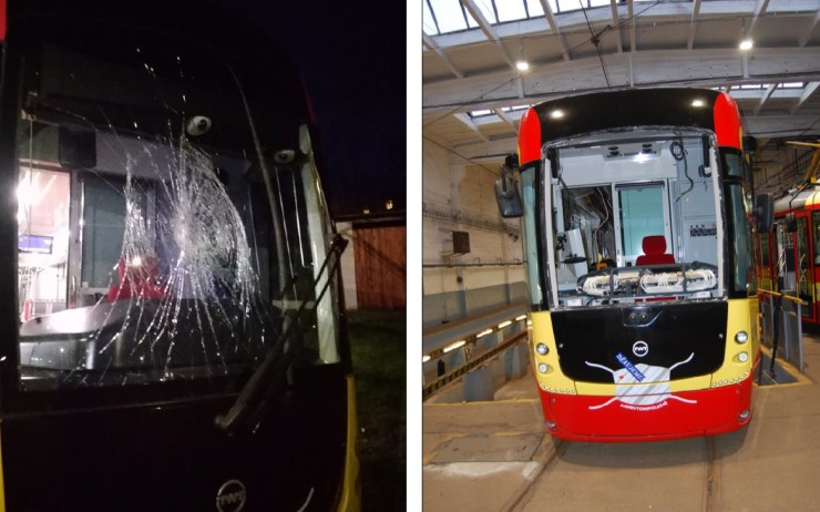 Muž v Litvínově zaútočil dlažební kostkou na tramvaj. Rozbil velmi drahé čelní sklo 