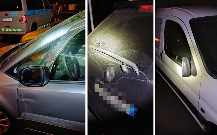 Opilec na cestě z restaurace nočním Mostem zaútočil na pět aut