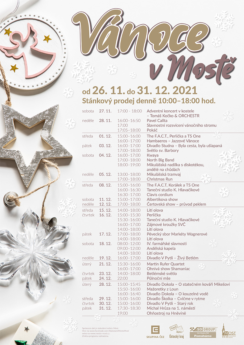 2554 2021 Mesto Most Plakat Vanoce v Moste