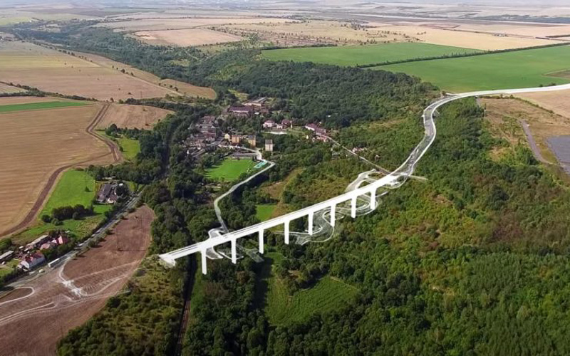 Toto bude most přes údolí u Žiželic! Silničáři ho začnou stavět už na jaře příští rok