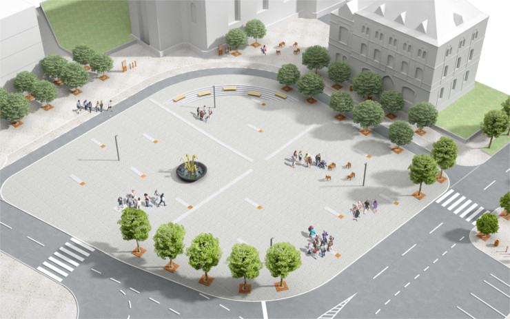 Jak bude vypadat nové náměstí E. Beneše ve Varnsdorfu? Podívejte se na projekt