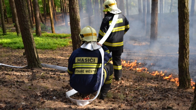 Aktuálně! Dvě hasičské jednotky zasahují u požáru lesa. Nyní na místo vyjíždí třetí