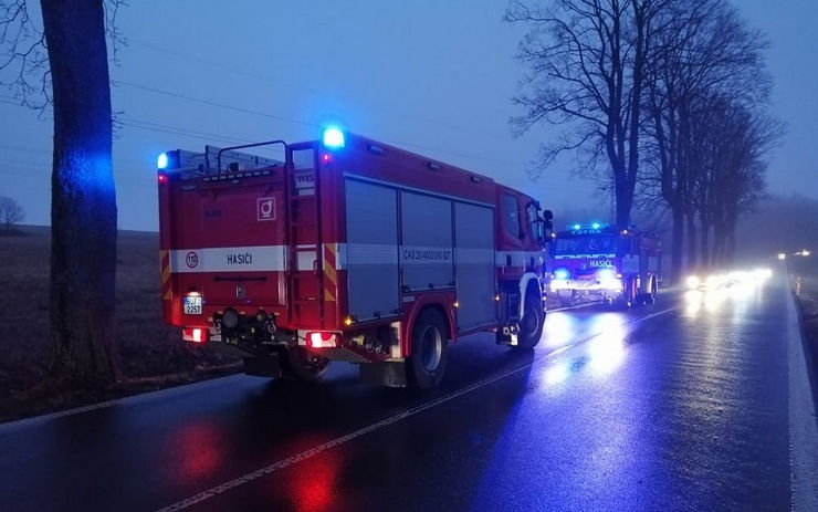 Dodávce začal hořet filtr pevných částic, na místo vyjížděli hasiči