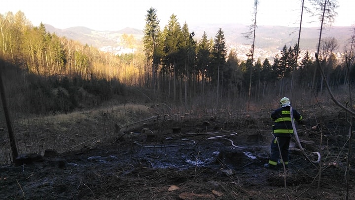Děčín: Na Chlumu hořel lesní porost. Hasiče požár zaměstnal na dva dny