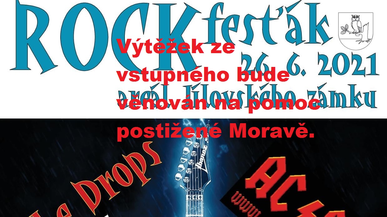 V Jílovém bude na nádvoří zámku Rockfesťák. Výtěžek ze vstupného bude věnován na pomoc postižené Moravě!