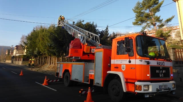 Foto: Hasiči v Jílovém opět pomáhají městu udržovat dřeviny. Jednotka spolupracuje i s ČEZem