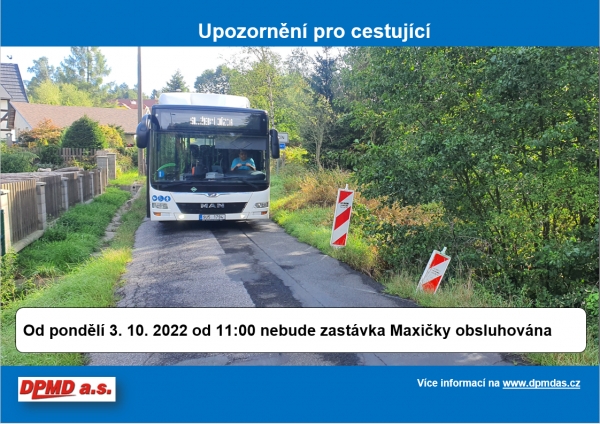 Děčín: Pozor na dopravní omezení na Maxičkách. Autobus nepojede až na konečnou